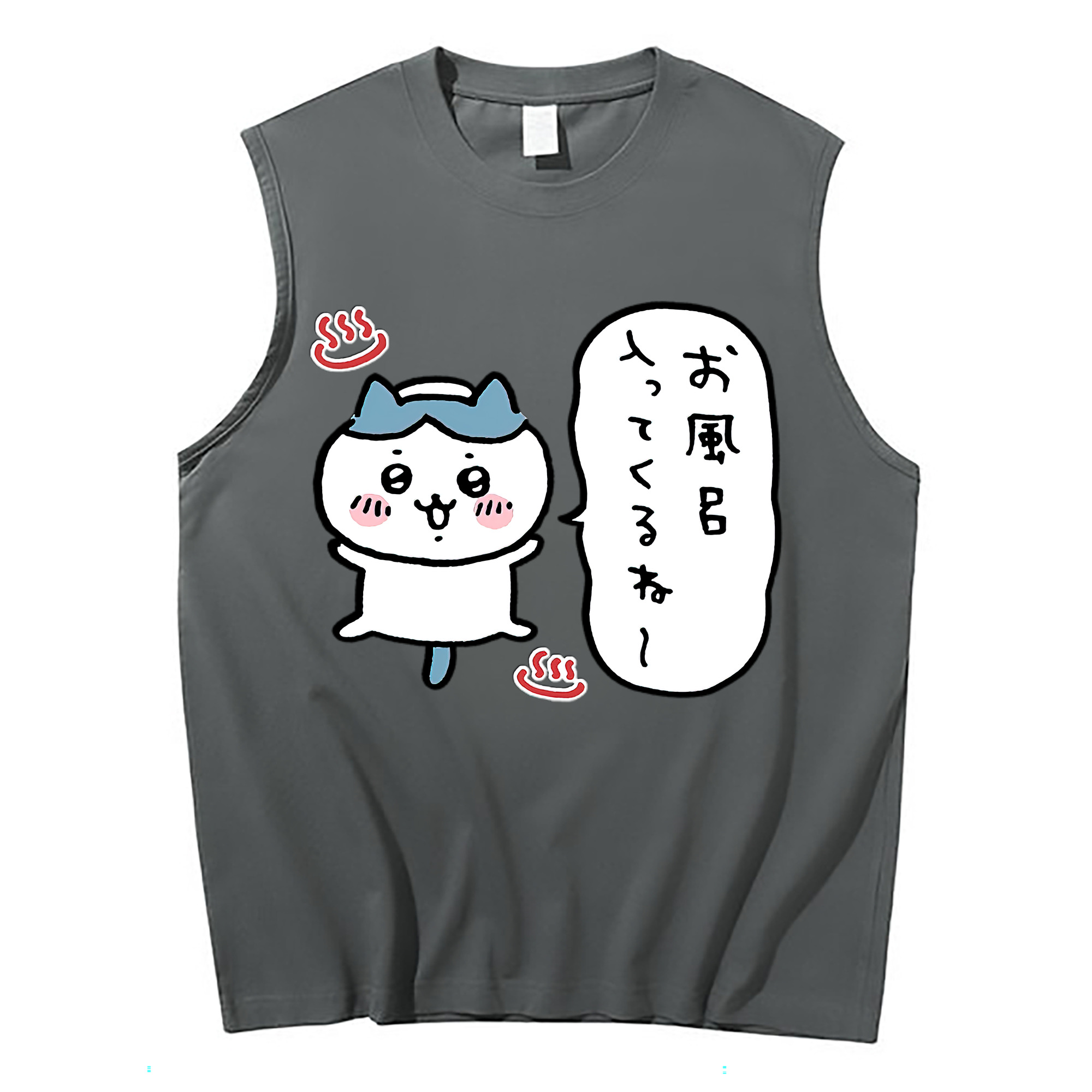 （画像用） ちいかわ ハチワレ Chii-kawa hachiware コットン100％タンクトップ（フロントプリント）